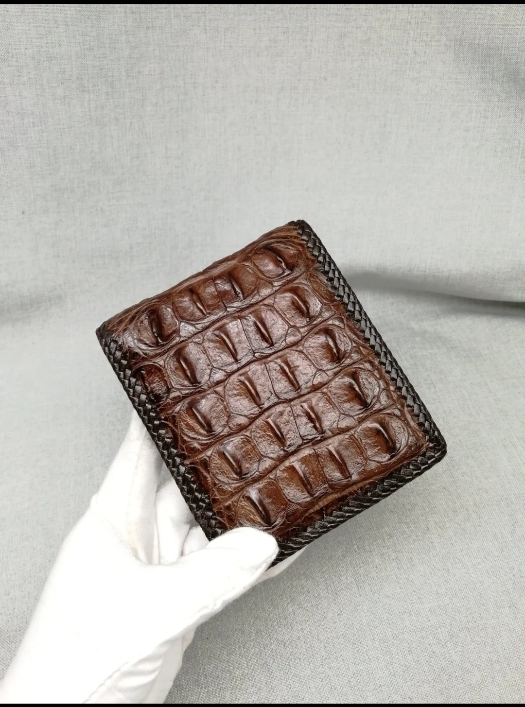 2022 New Creative Crocodile Leather Hand Woven Men\'s Wallet Leisure Fashon Wallets For Man Real Leather  Multi Card Slots Bag 45