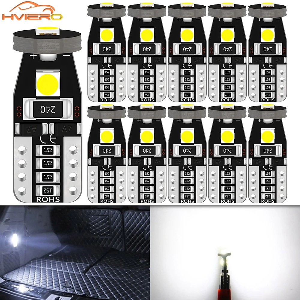 

50X Car Interior Reading Dome Lamp Led Yellow Red T10 3030 3SMD Reverse License Plate Light Brake Trunk Clearance Turn Signal