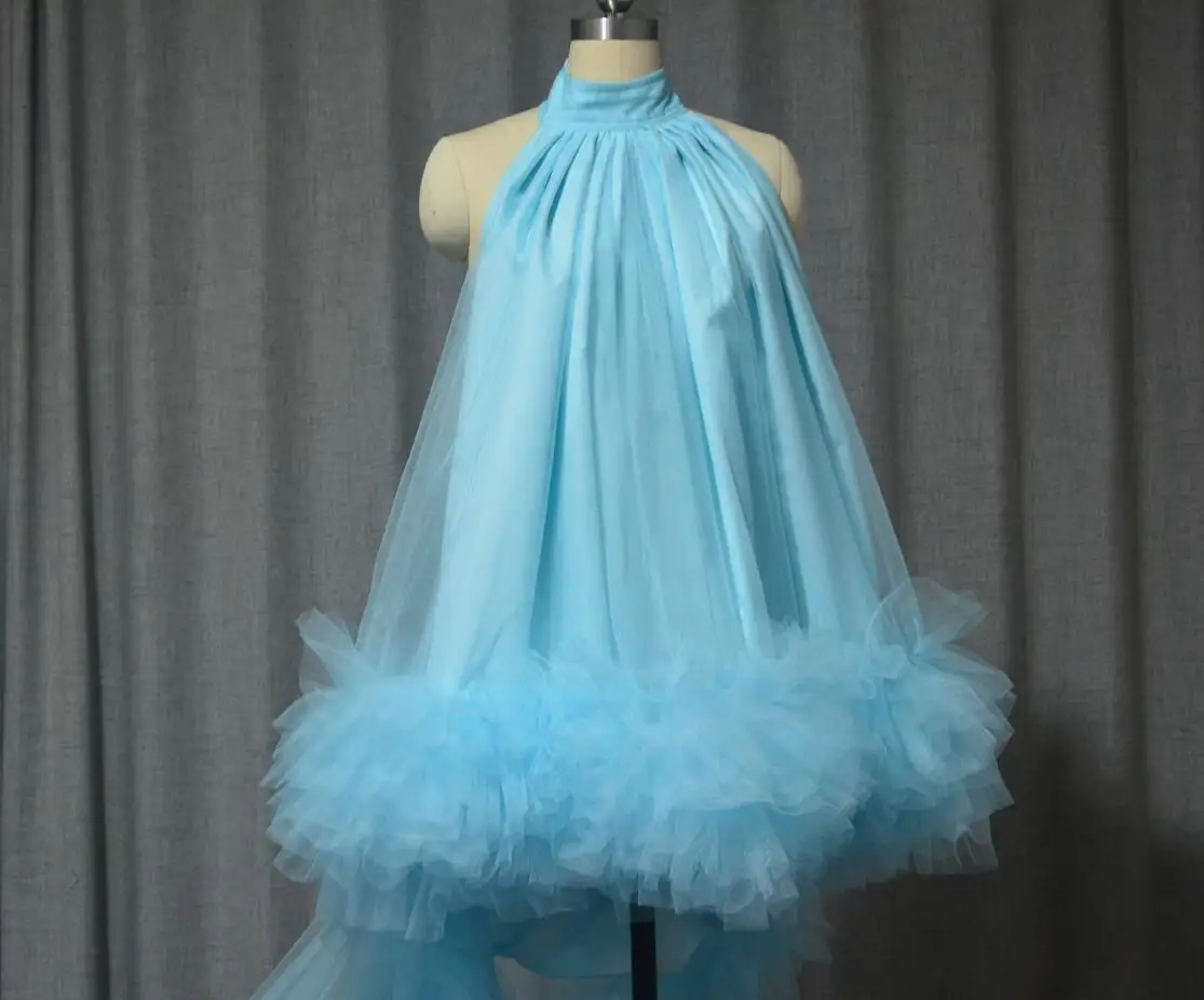 Falda con volantes de tul con tirantes largos, vestido Sexy con parte delantera y espalda corta, a la moda, para escenario, cumpleaños, graduación, fiesta de boda, talla personalizada