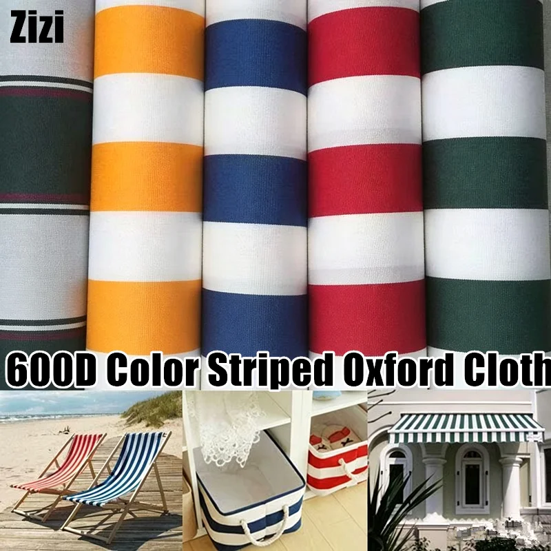 Super Sun Resistant Color Stripe Woven Oxford Fabric Waterproof Outdoor Awning Cloth Rainproof Retractable Canopy Canva Material