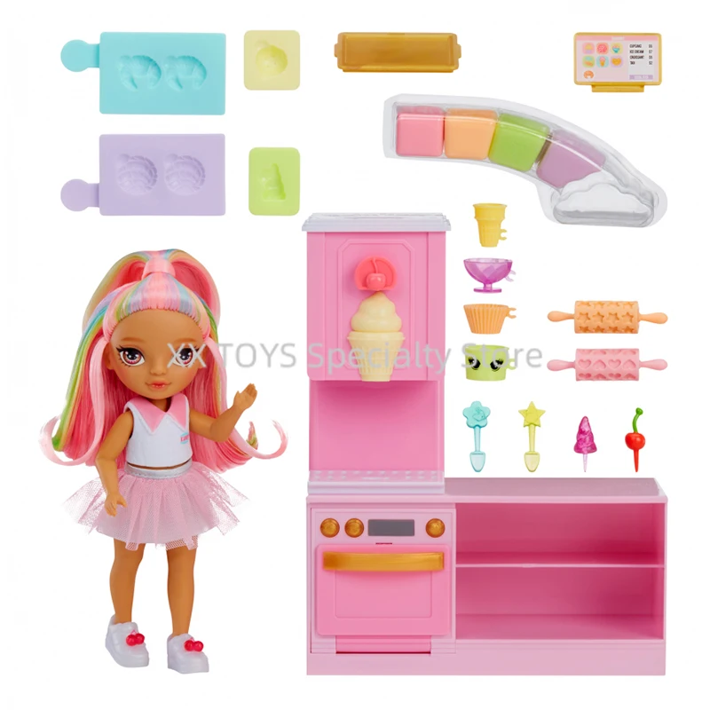 Rainbow High Little Pool Day with Blush Doll Playset Dessert Shop with Kandy Doll Playset Girls Play House Toy Birthday Gift Set