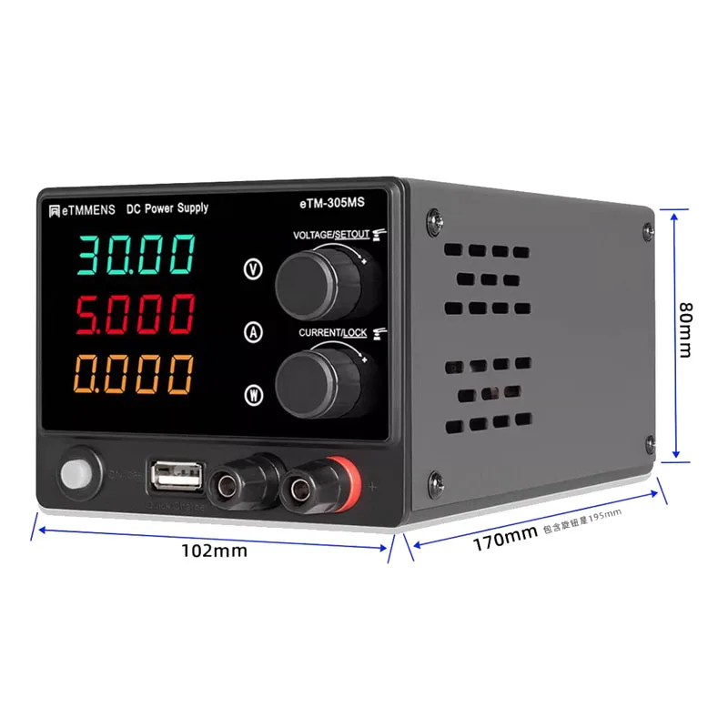 Mini 30V5A Mobile Phone and Computer Repair Power Supply Aging Circuit Board eTM-305MS Adjustable Dc Regulated Power Supply