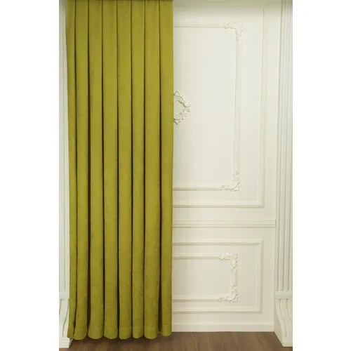 Fersa Decor Honeycomb Oil Green Backdrop Curtain-Shir Pleat