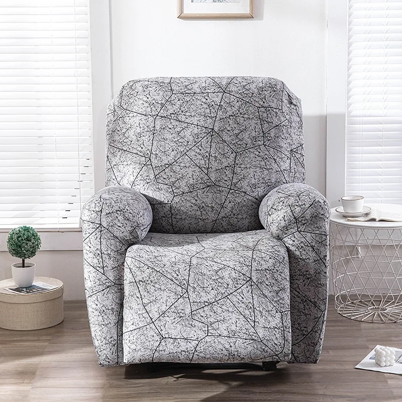 1seater Printed Recliner Sofa Covers Elastic Armchair Chair Cover Non-Slip Spandex Stretch Recliner Chair Slipcovers Living Room