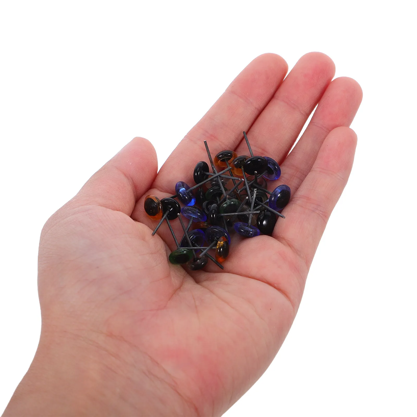 50Pcs Mixed Colors 8Mm Glass Temp Fired DIY Wood Carving Animal Specimen Food Craft Craft Needle Felting Eyes