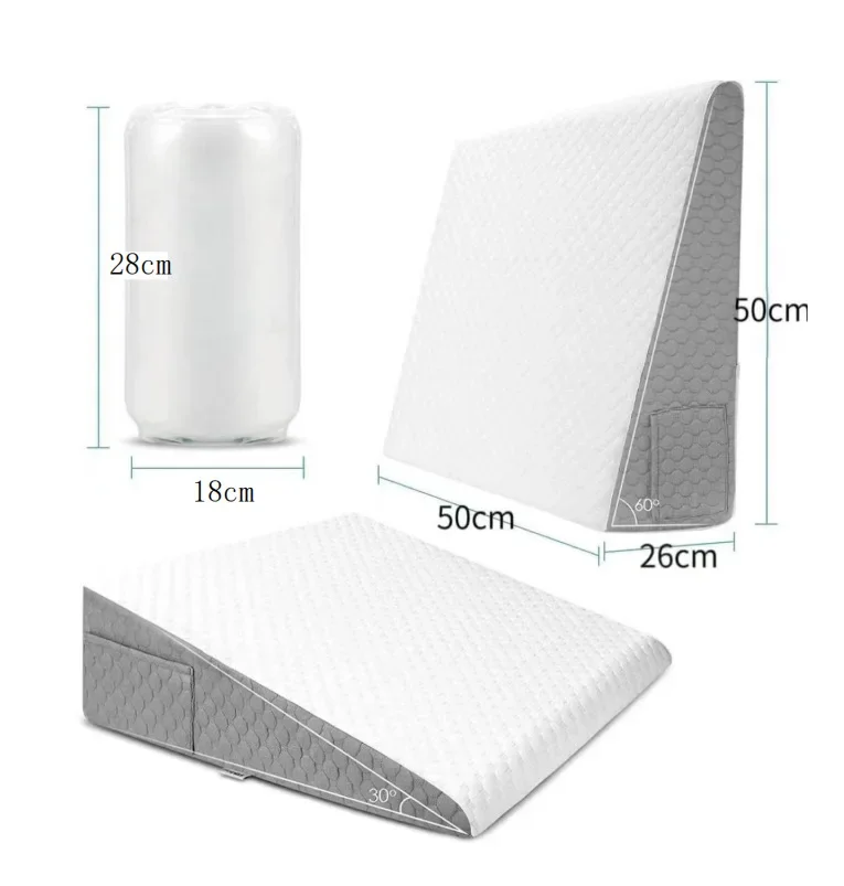 Wedge Pillow for Sleeping, Triangle Bed Pillow with Removable Cover, Elevated Body Pillow for Back Support Leg and Acid Reflux