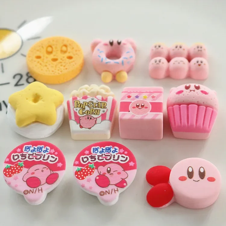 5pcs Kirby series cute cartoon resin flatback cabochons diy crafts materials jewelry making charms