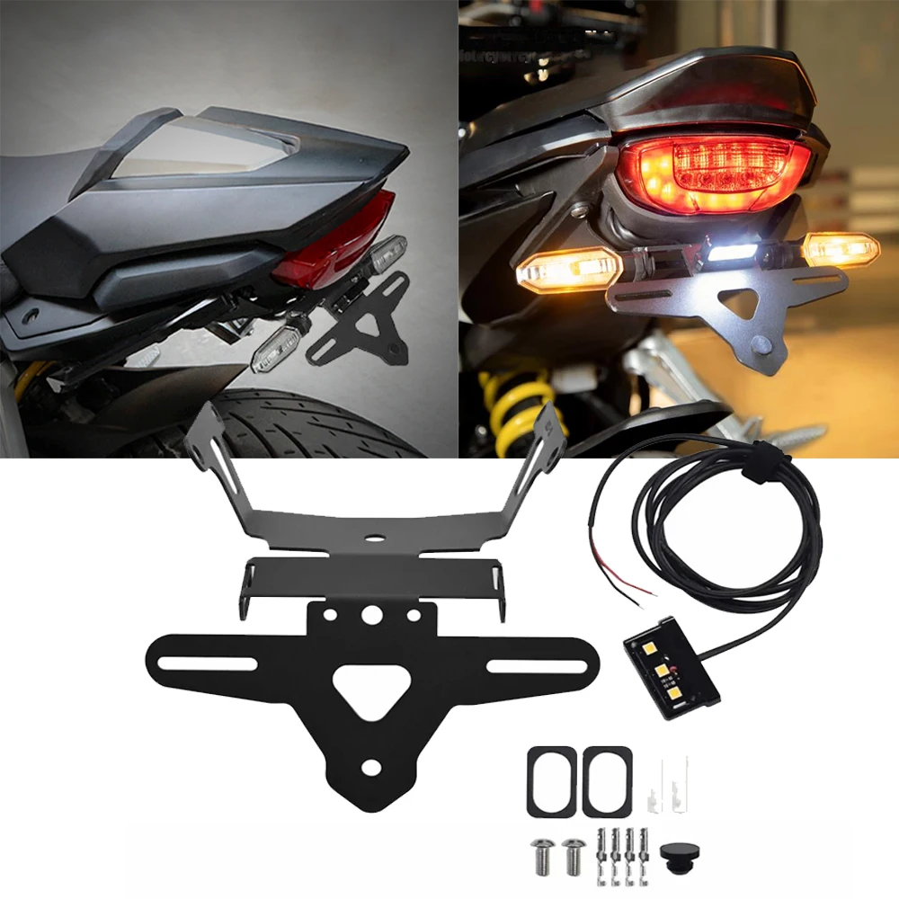 

Motorcycle License Plate Holder Bracket Rear Tail Tidy Fender Eliminator Kit FOR HONDA CB650R / CBR650R 2021-2022-2023 CBR650R
