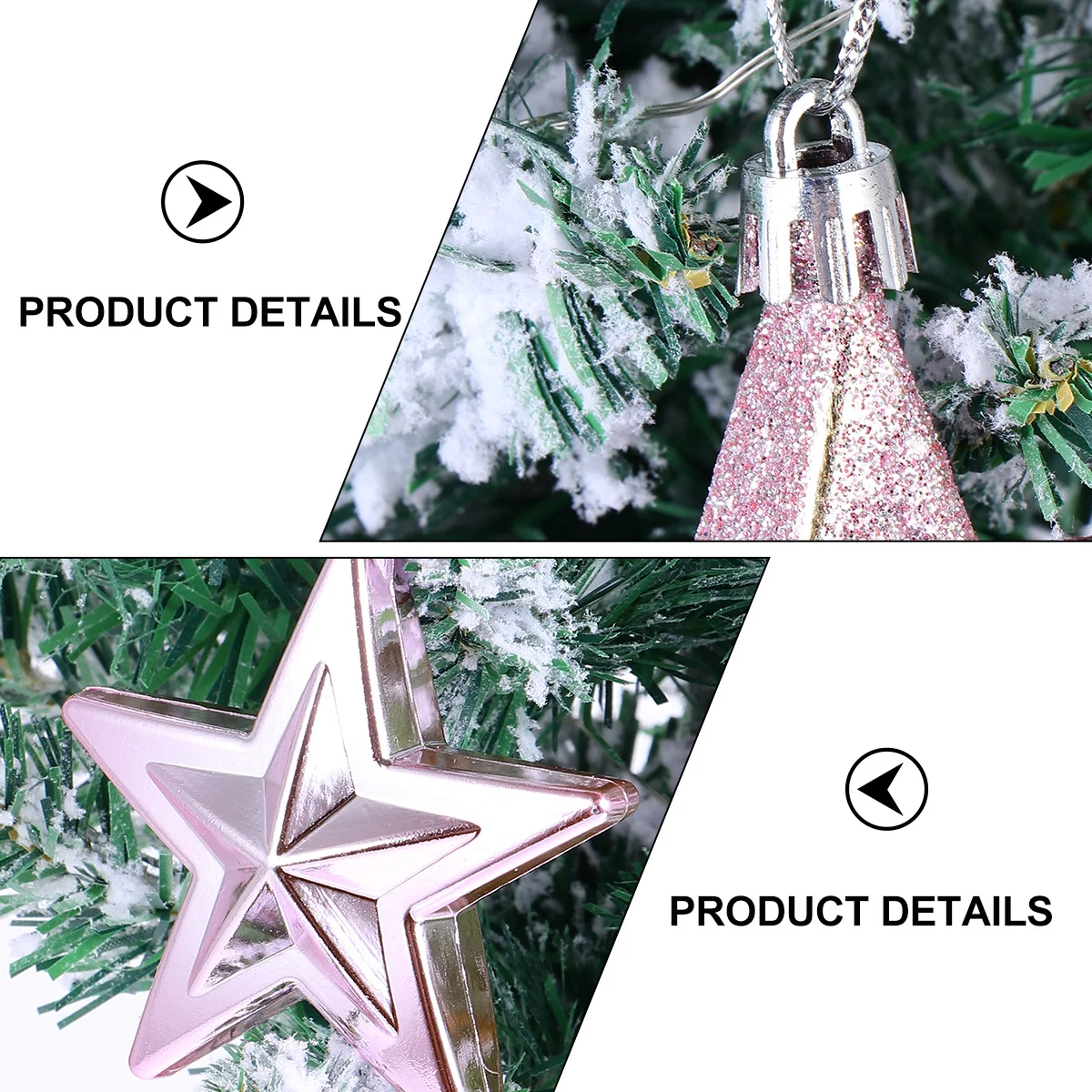 

18 Pcs Christmas Crafts Decorations Star Ornament Small Hanging Stars for Tree Silver Ornaments Topper