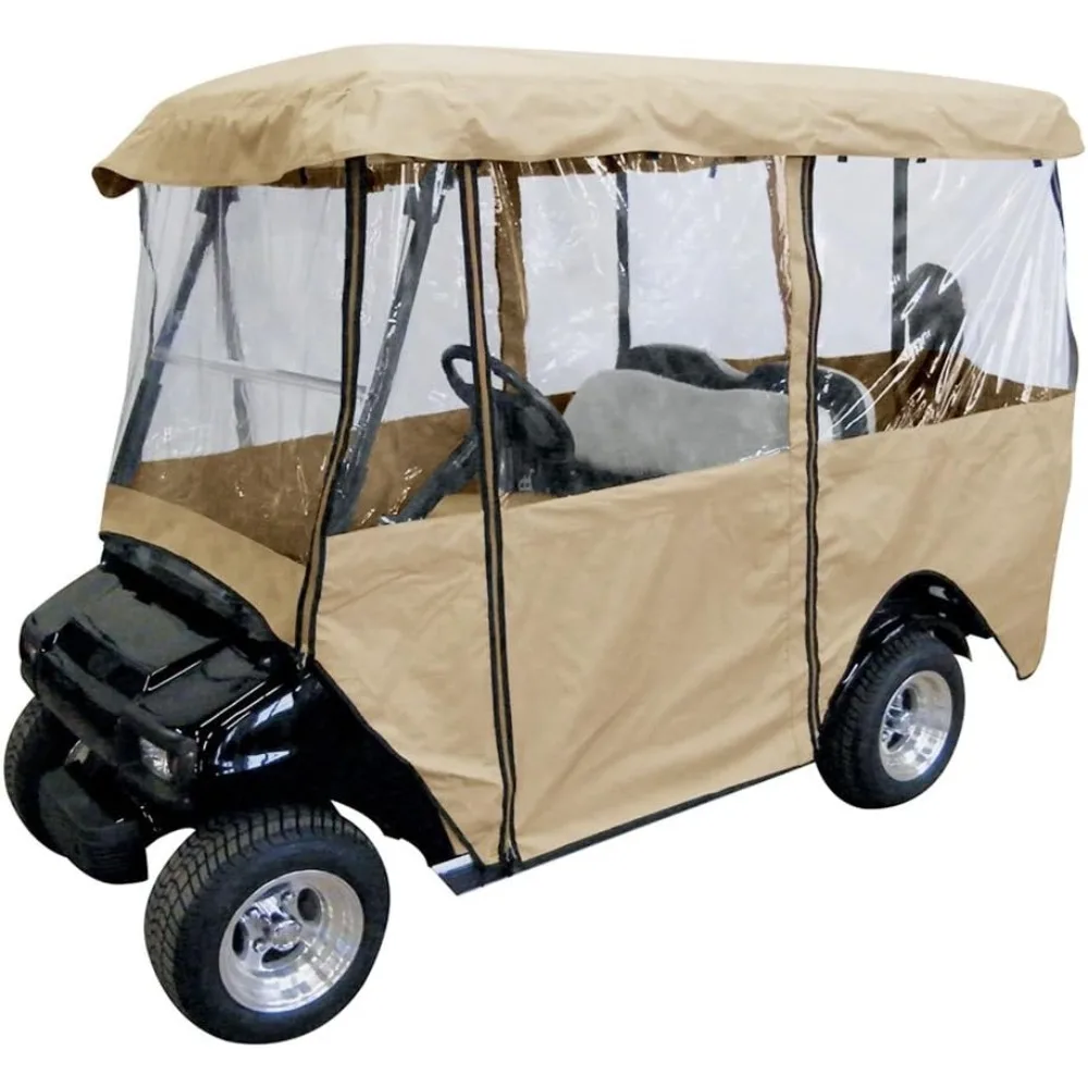 Deluxe 4-Person Golf Cart Cover Storage Driving Enclosure Keeps Golf Carts Clean and Dry in Storage Carrying Case Included