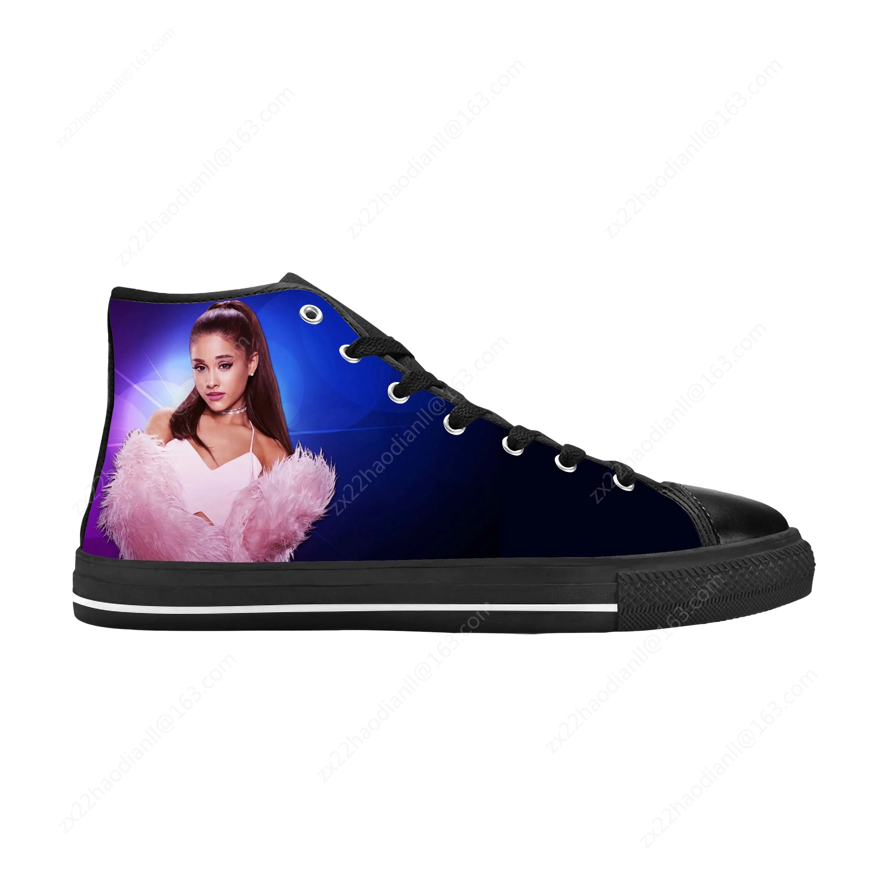 Pop Singer Music Ariana Cute Fashion Popular Rock Casual Cloth Shoes High Top Comfortable Breathable 3D Print Men Women Sneakers