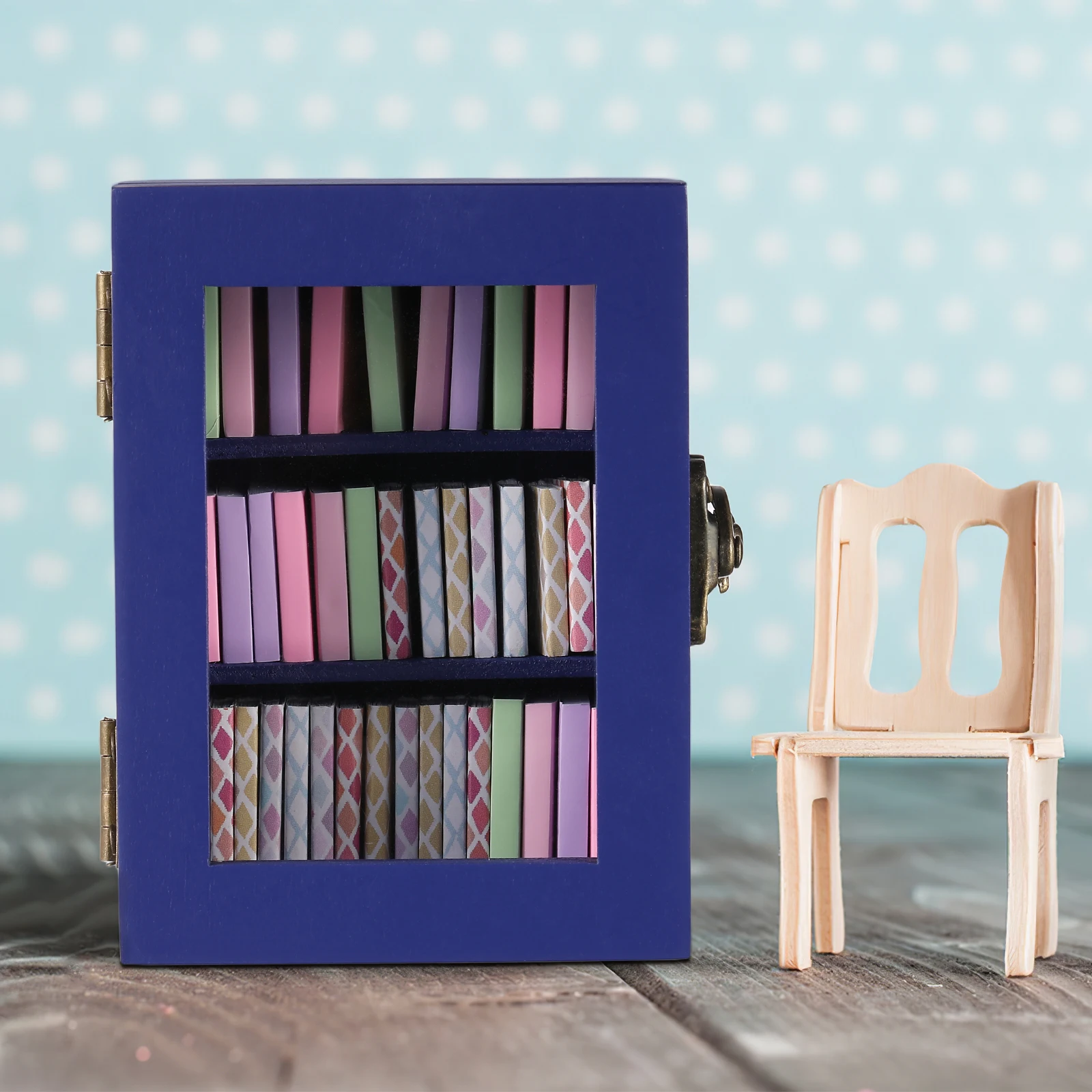 Mini Wooden Bookshelf Realistic Design Sturdy Construction Miniature Details Dollhouse Decor Tiny Furniture Versatile Storage