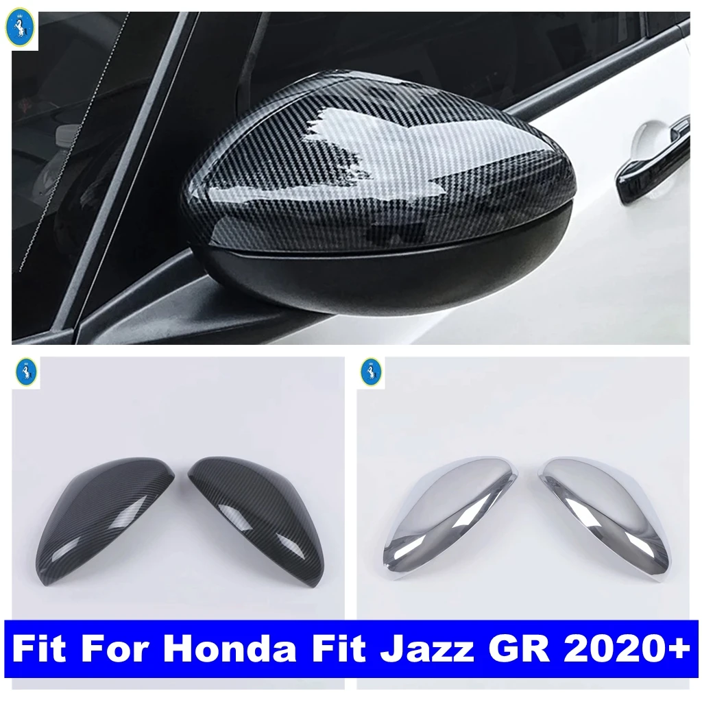 

ABS Auto Accessories Rearview Mirror Shell Cover Trim Decor Protection For Honda Fit Jazz GR 2020 - 2025 Chrome / Carbon Fiber