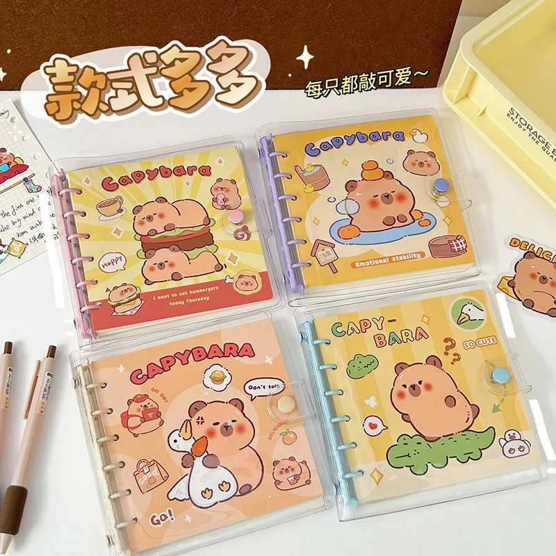 

4pcs/lot Kawaii Capybara Notebook Cute Portable Note Book Diary Planner Stationery gift School Supplies