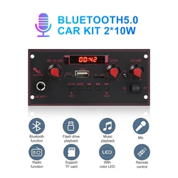 DIY Bluetooth płyta dekodera 20W wzmacniacz mikrofon 6.5mm DC 5V Radio FM TF USB odtwarzacz muzyki Audio samochodowa regulacja głośności głośników