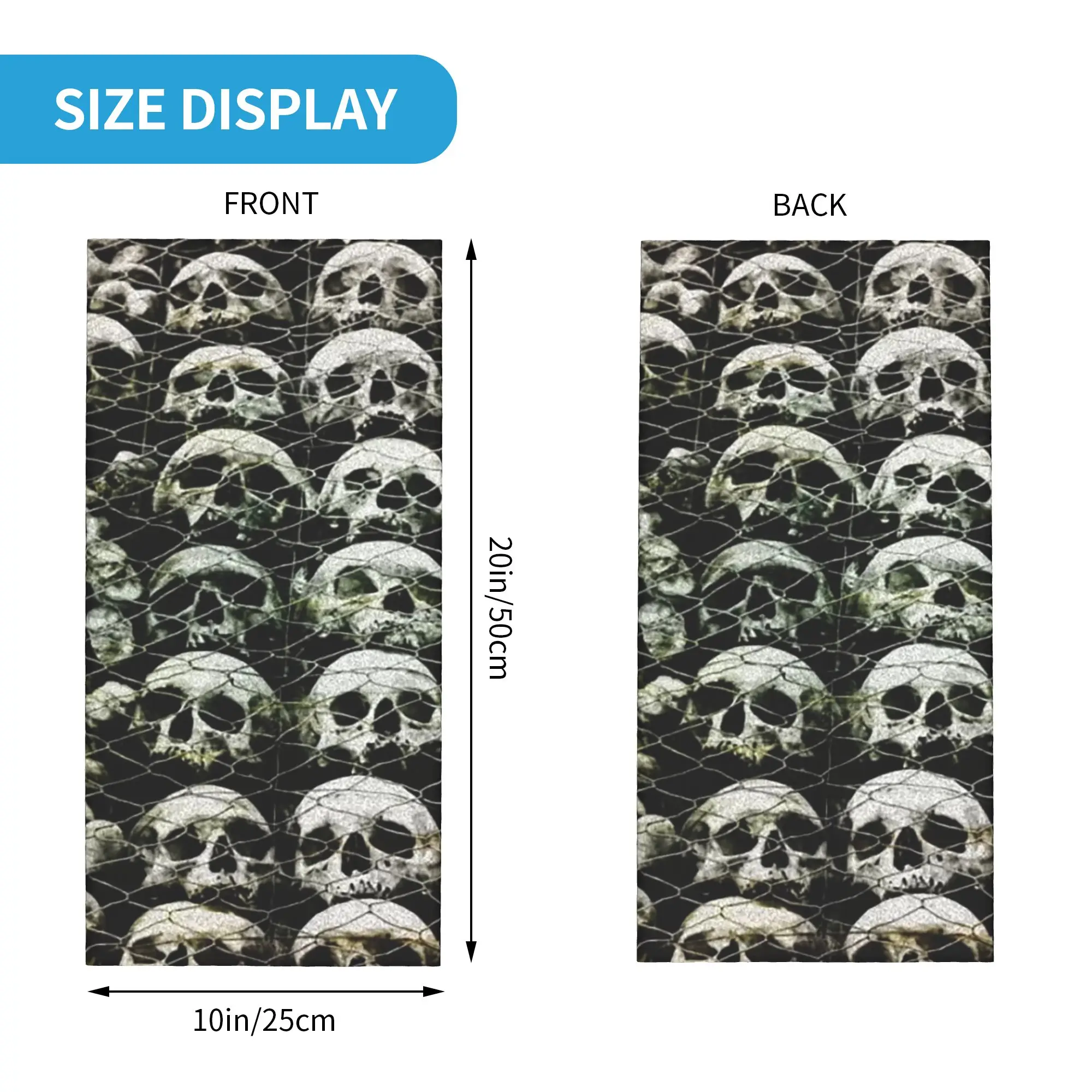 Italian Church Gothic Skull Print Venetian Mask Design Bandana Neck Cover Printed Face Scarf Headwear Hiking Fishing Unisex