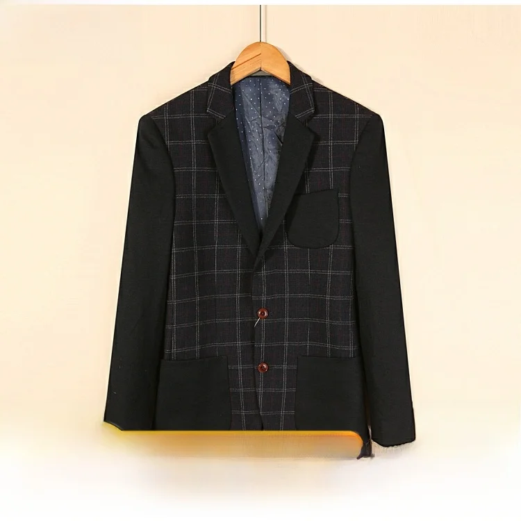 

Mitei Faionable Busin Casual Suit Jaet Winter Clothes Korean Version Haome Sle Two-Button Single Row Coat