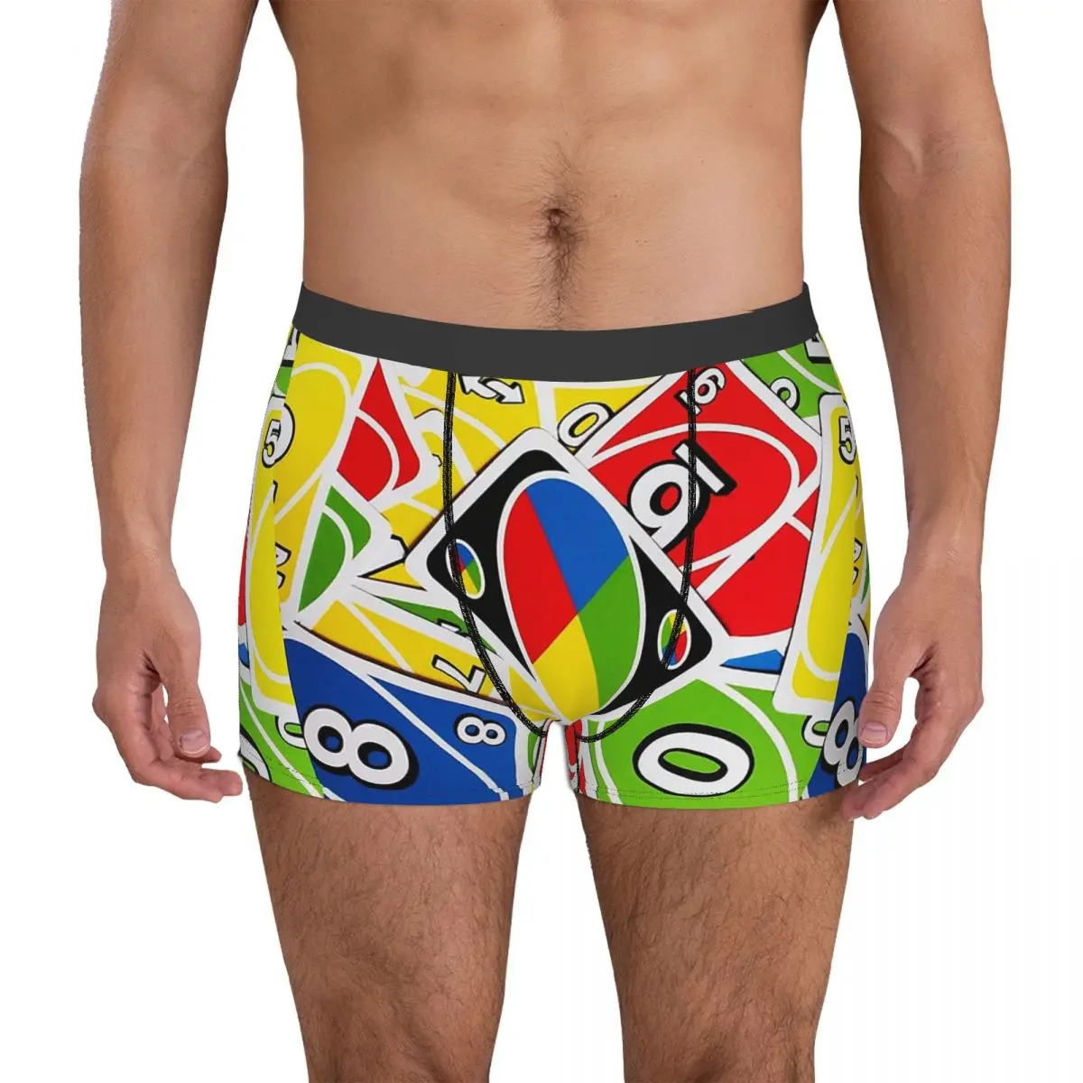 UNO Card Underpants Cotton Panties Male Underwear Ventilate Shorts Boxer Briefs