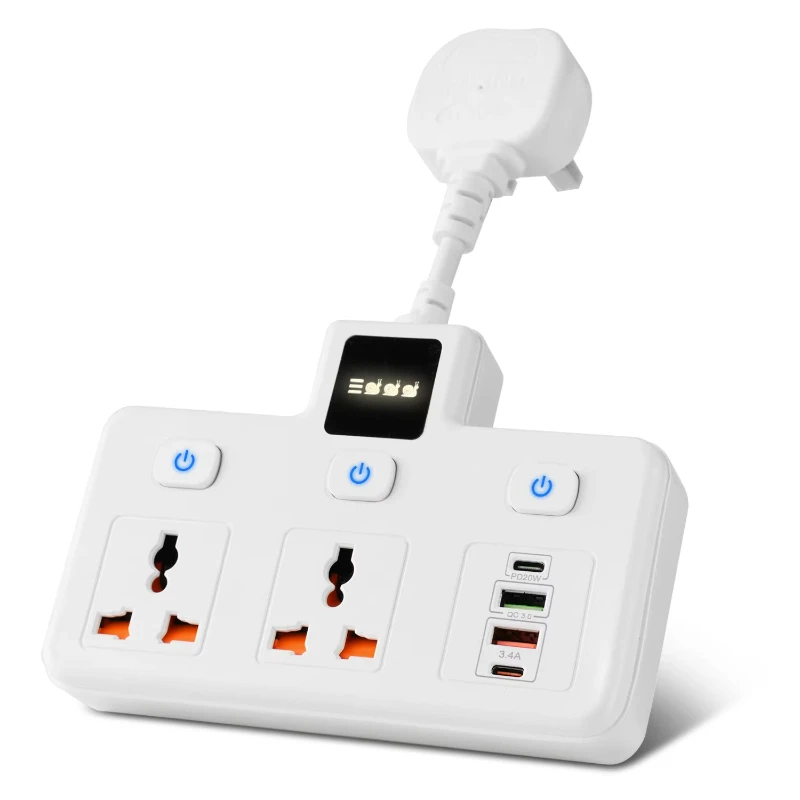 

Universal Plug Splitter Extension Power Socket 3 Usb Charger 220~240v Standard Wall Socket for Home Office