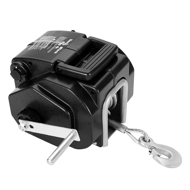 Electric Boat Winch, 12V Quick Mounted Bracket, Portable Steel Cable Puller, Marine Hardware, for Marine Boat Trailer Saltwater