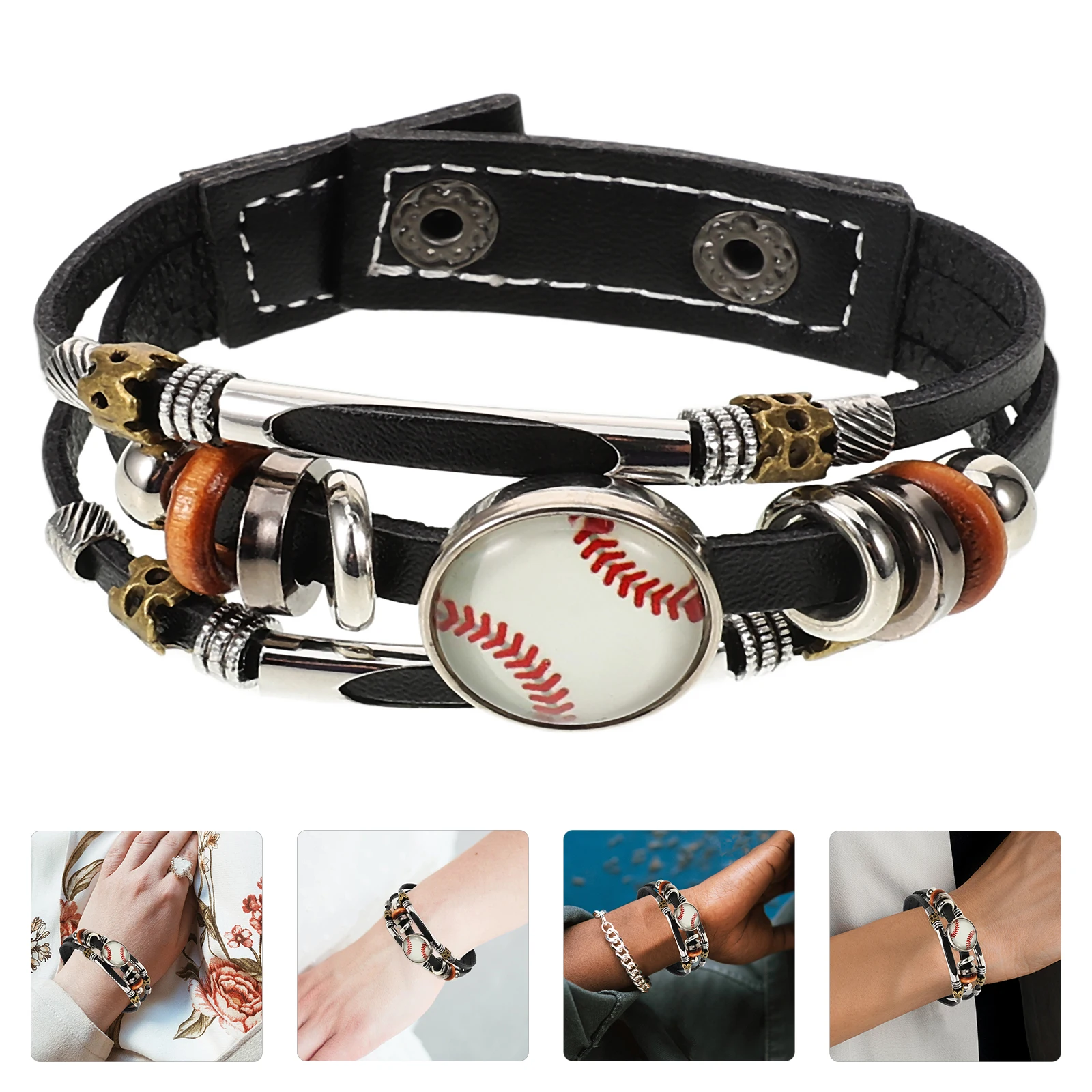 

Football Sports Charm Wrist Decoration For Men Wristb for Men Punk Jewelry H made Gifts Bracelets