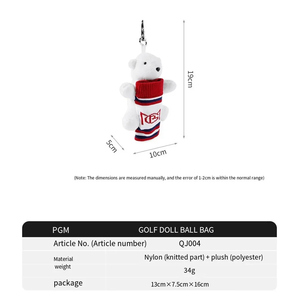 PGM Golf small Ball Bag Doll ball holder can hold two balls and two tees Fashion cute pendant lightweight ball cover