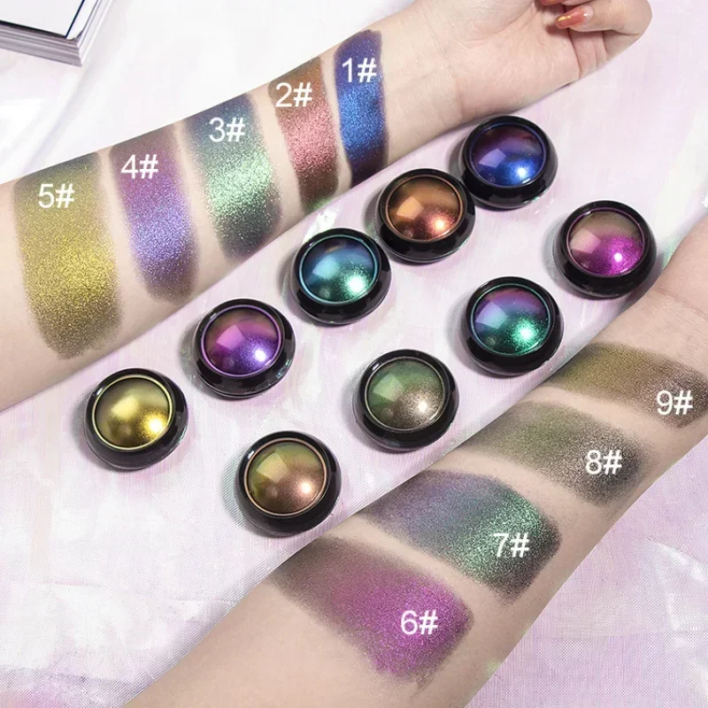 Sombra de ojos camaleón, paleta de sombras metálicas multicromadas de alta pigmentación, brillo de ojos, sombra de ojos, cosméticos de ojos degradados brillantes