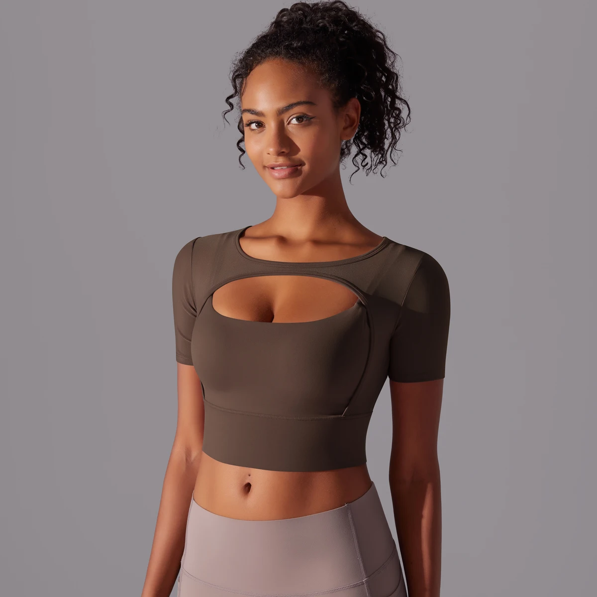 Frauen Mesh Yoga Shirt Sexy Kurzarm T-Shirt Sport Top Bluse Cover Up Quick Dry Gym Kleidung Laufen Fitness Tank Sportwear – Detail 4