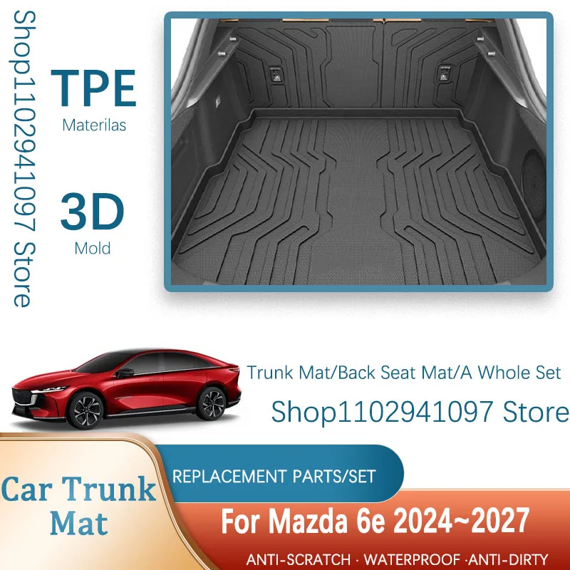 Tapetes para porta-malas de carro, para mazda 6e EZ-6 ez6 j90a 2024 2025 2026 2027, forro de carga à prova d'água, almofada de armazenamento, porta-malas traseiro, acessórios para automóveis