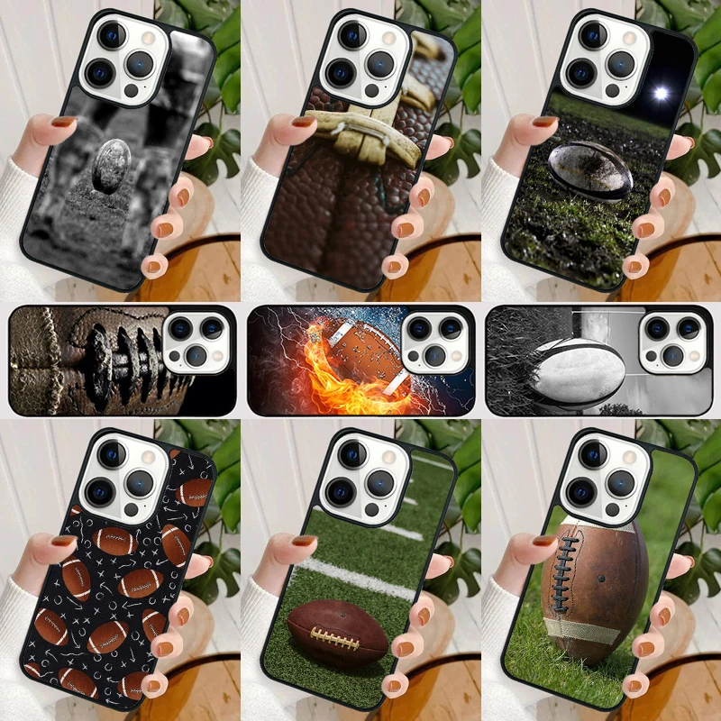 Rugby Ball Phone Case For iPhone 16 15 SE2020 14 Max 6 7 8 Plus 11 12 13 Pro Max Mini Phone Cover coque