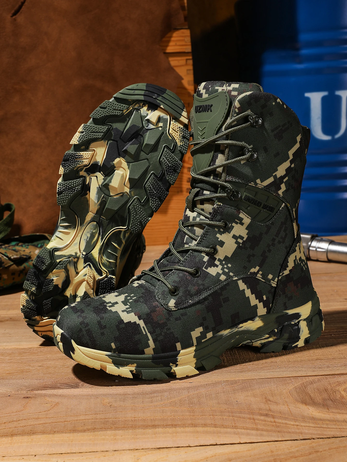 Herren-Tarnstiefel für das Training, Ganzjahres-Antirutsch-Atmungsaktive Outdoor-Feld-Wanderstiefel, Professionelle Taktische Kampfstiefel – Detail 14