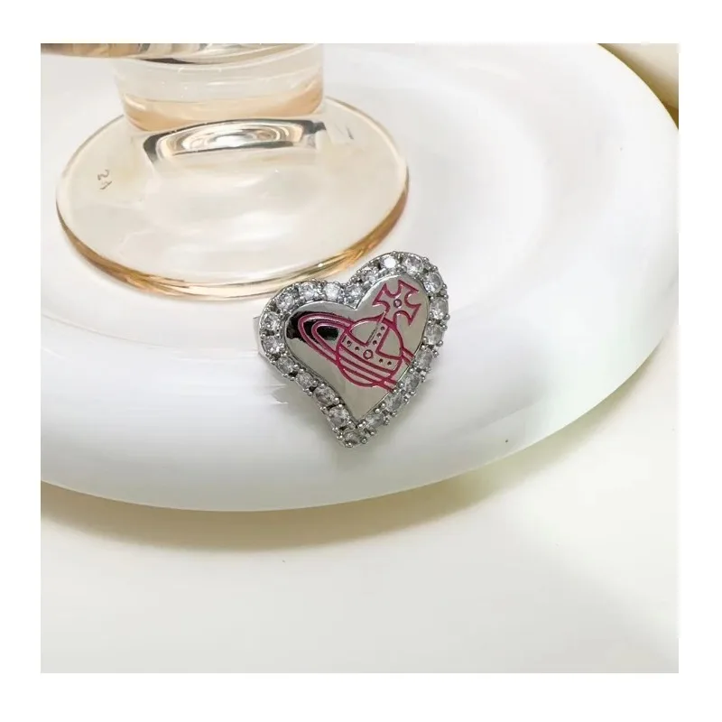 

Enamel Dripping Oil Three-dimensional Love Saturn Ring Women's Personality Niche Design High-end Sense Versatile Open Ring