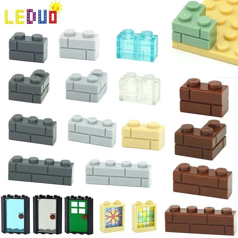 Thick Wall Figures Bricks Leduo 98283 15533 DIY 1x2 1x3 1x4 1+2 Dots Building Blocks Educational House Contruction Toys