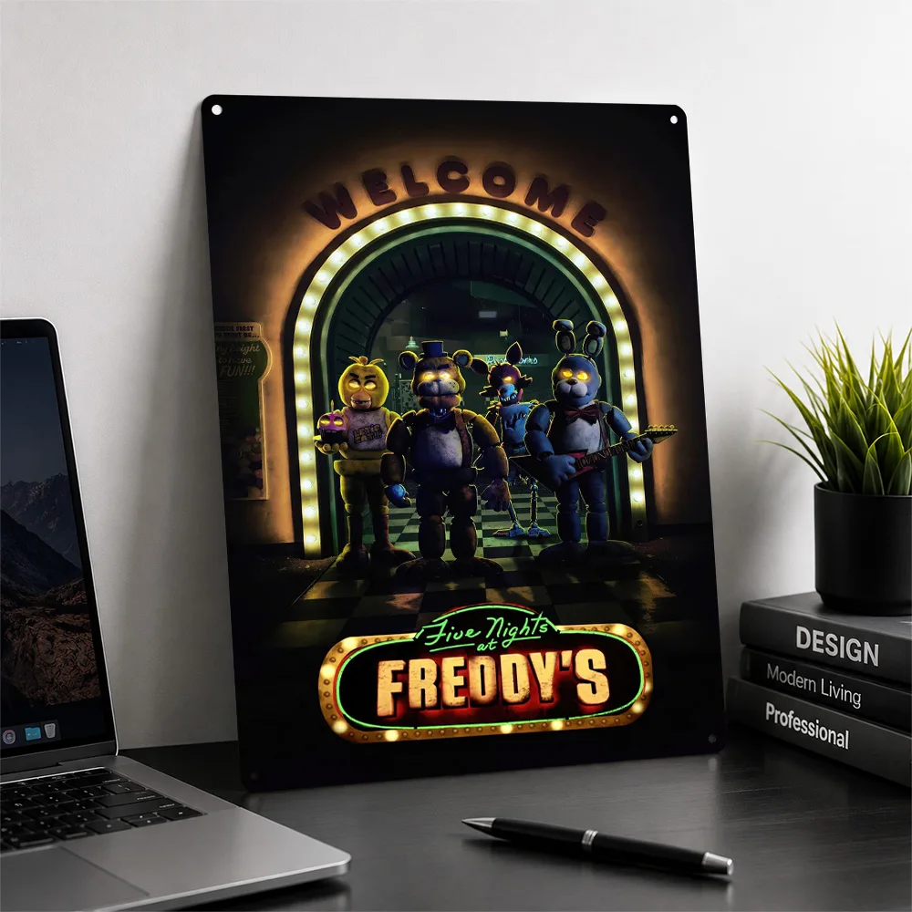 Five Nights at Freddy's Movie Poster Cinema Wall Art Personalized Vintage Metal Tin Sign for Man Cave Home Decor Film Fan Gift