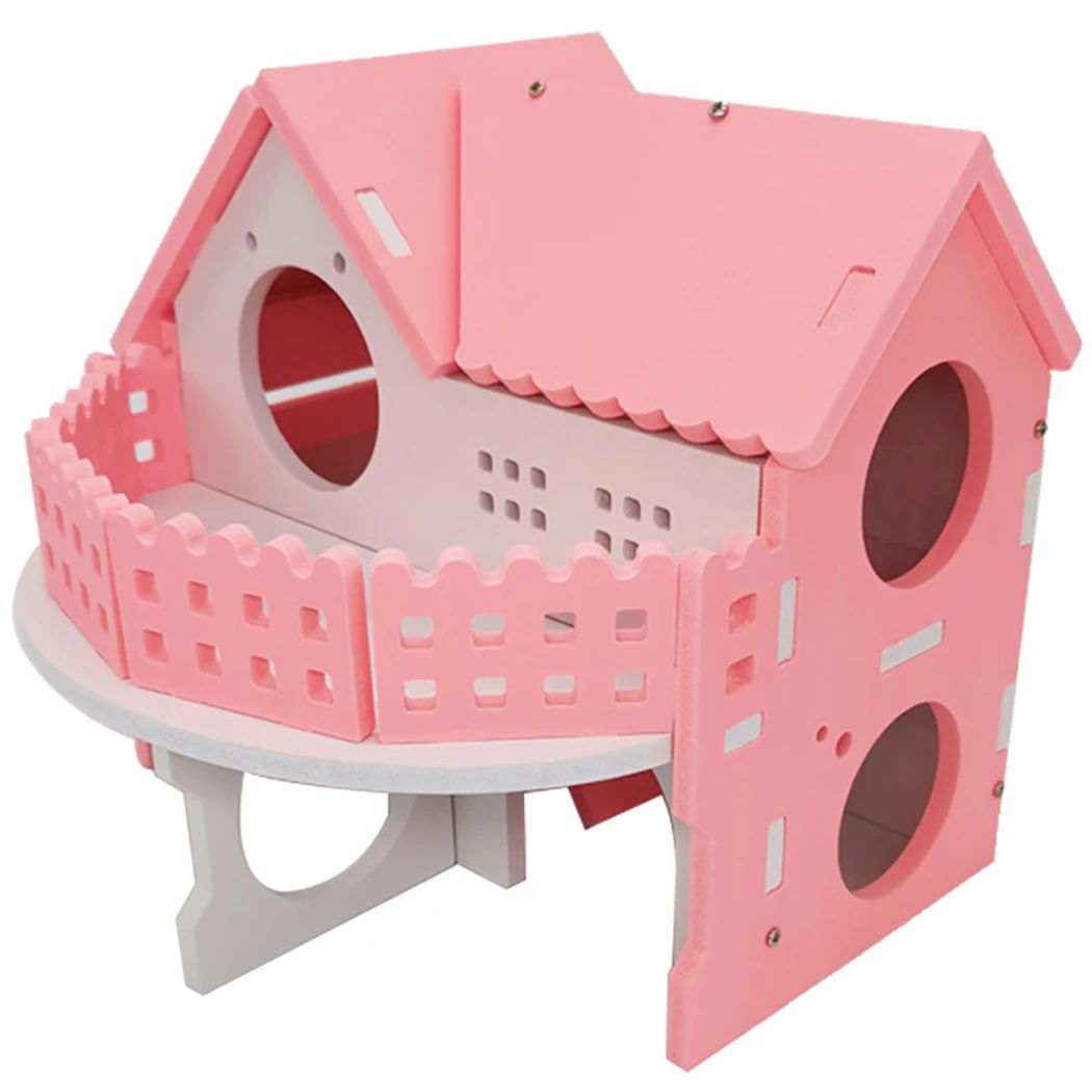 Hamster Villa Toy Plastic 2-Layer Small Animal Hideout House Hamster Playhouse Pig Rat Hamster Villa House Small Pet Cage Toy