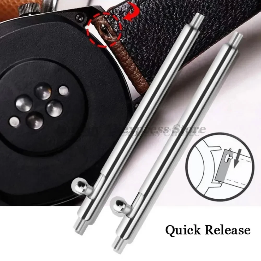 4個/20個入り ウォッチピン クイックリリース 1.8mm径 バンド フルステンレススチール スプリングバー 12 13 14 15 16 17 18 19 20 21 22mm 24mm