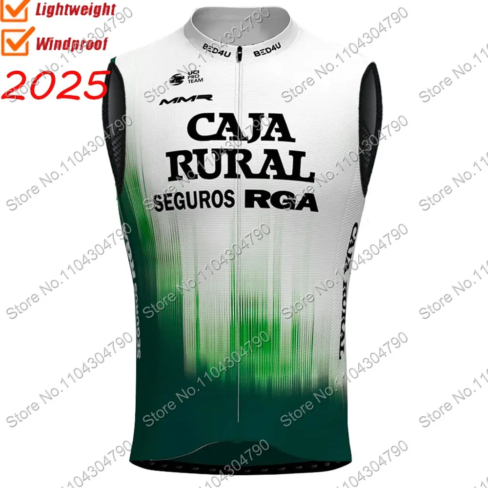 Team Caja Rural 2025 Wind Vest Cycling Vest Windproof Lightweight Race Road Cycling Jersey Sleeveless MTB Maillot Ropa