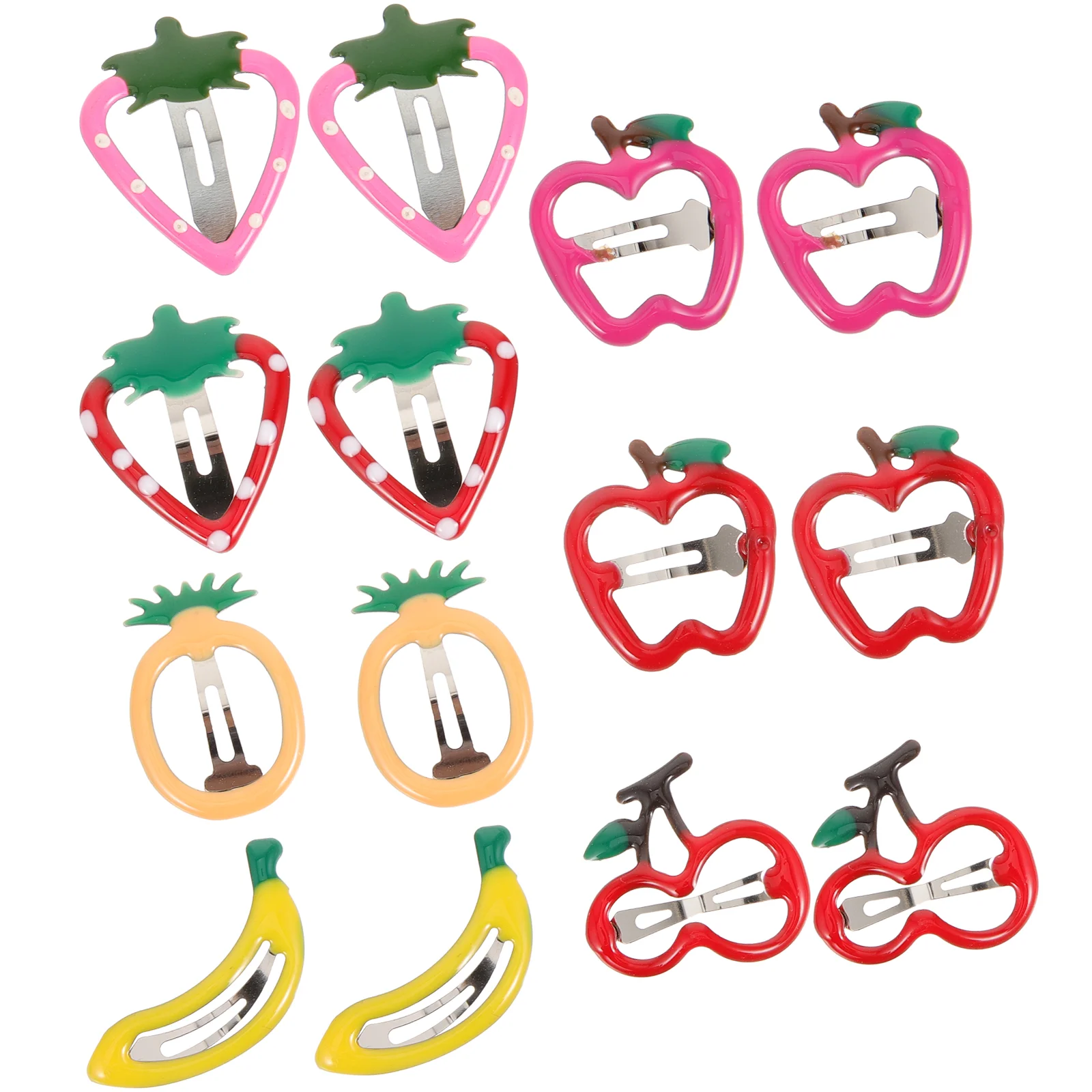 

14pcs Adorable Hair Clip Fruit Shaped Hair Pin Bobby Pin Hair Barrette for Kids Girls (Red + Pink + Banana + Yellow Pineapple +