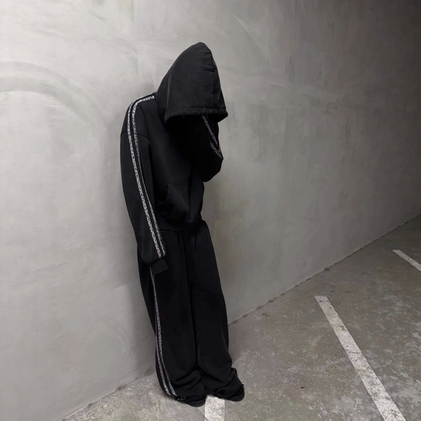 سترة بغطاء للرأس بأكمام طويلة للخريف والشتاء، سترة مزخرفة مخططة عصرية، نمط غير رسمي للشارع Y2K #3