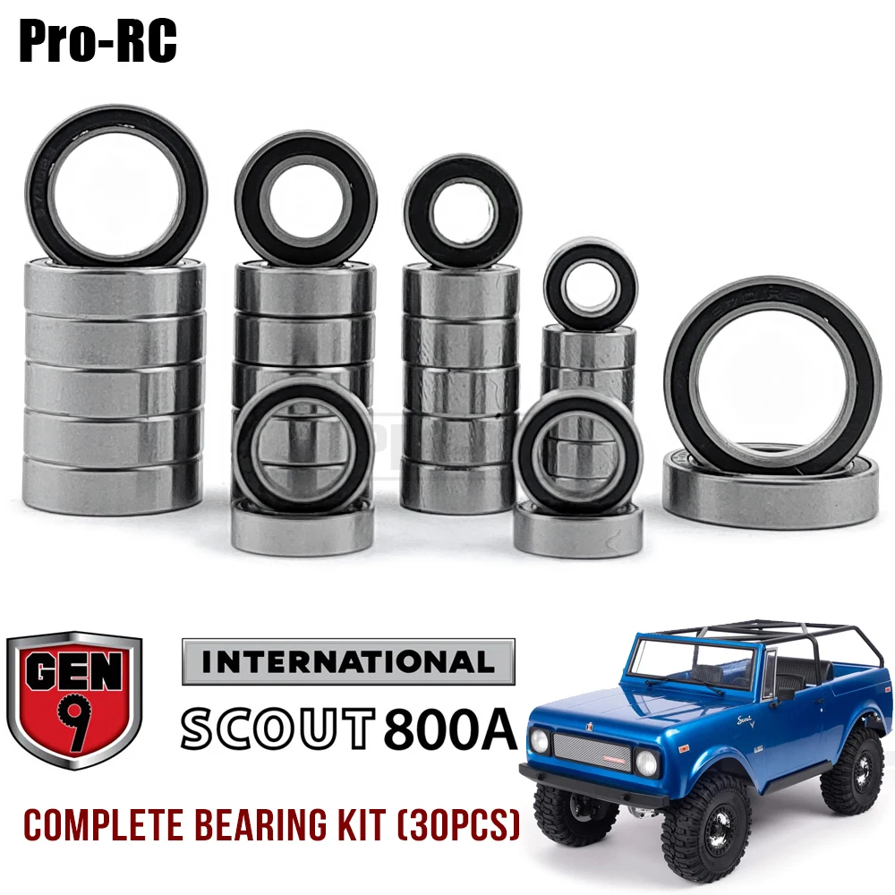 For Redcat Racing 1/10 Gen9 Scout 800A Trail Truck Full Sealed Bearing Kit (30 Pcs) Rc Upgrade Parts