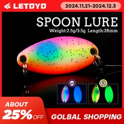 LETOYO 3.5g 2.5g Spoon Fishing Lure Colorful UV Luminous Double Painted Spinner Baits Winter Trout Prech Fishing Lures