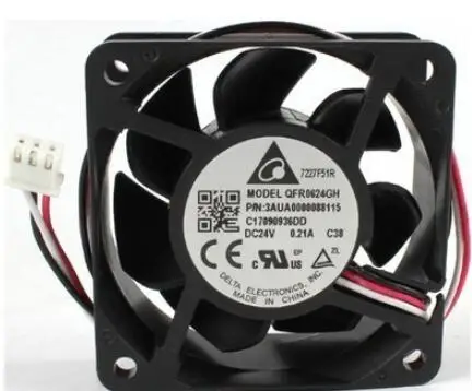 

Delta Electronics QFR0624GH 3AUA0000088115 DC 24V 0.21A 3-Wire 60x60X25mm Server Cooling Fan