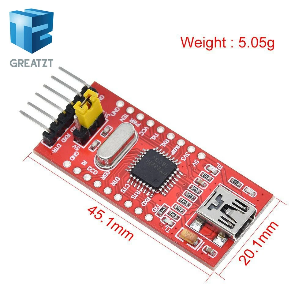 GREATZT  FT232BL FTDI USB 3.3V 5.5V to TTL Serial Adapter Module USB Mini Port  USB to TTL module FT232RL improvement