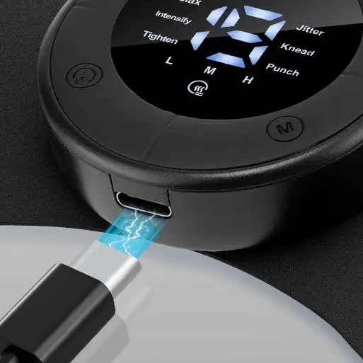 Portátil mini massageador muscular remendo pulso de baixa frequência almofada massagem pescoço volta perna massageador 6 modos display lcd maca pescoço