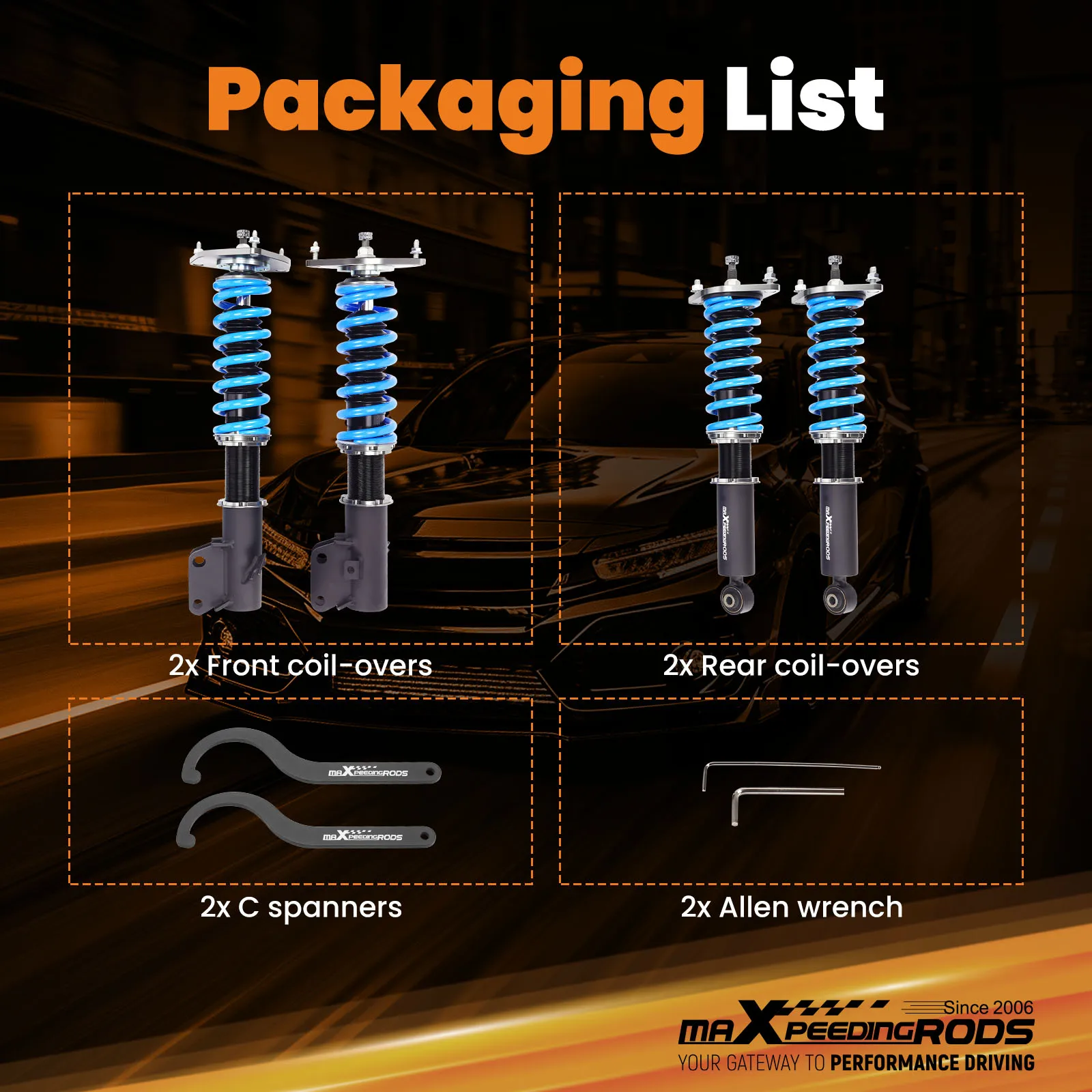 

24 Step Damper Adjustable Coilovers Lowering Kit For Subaru Crosstrek 13-17