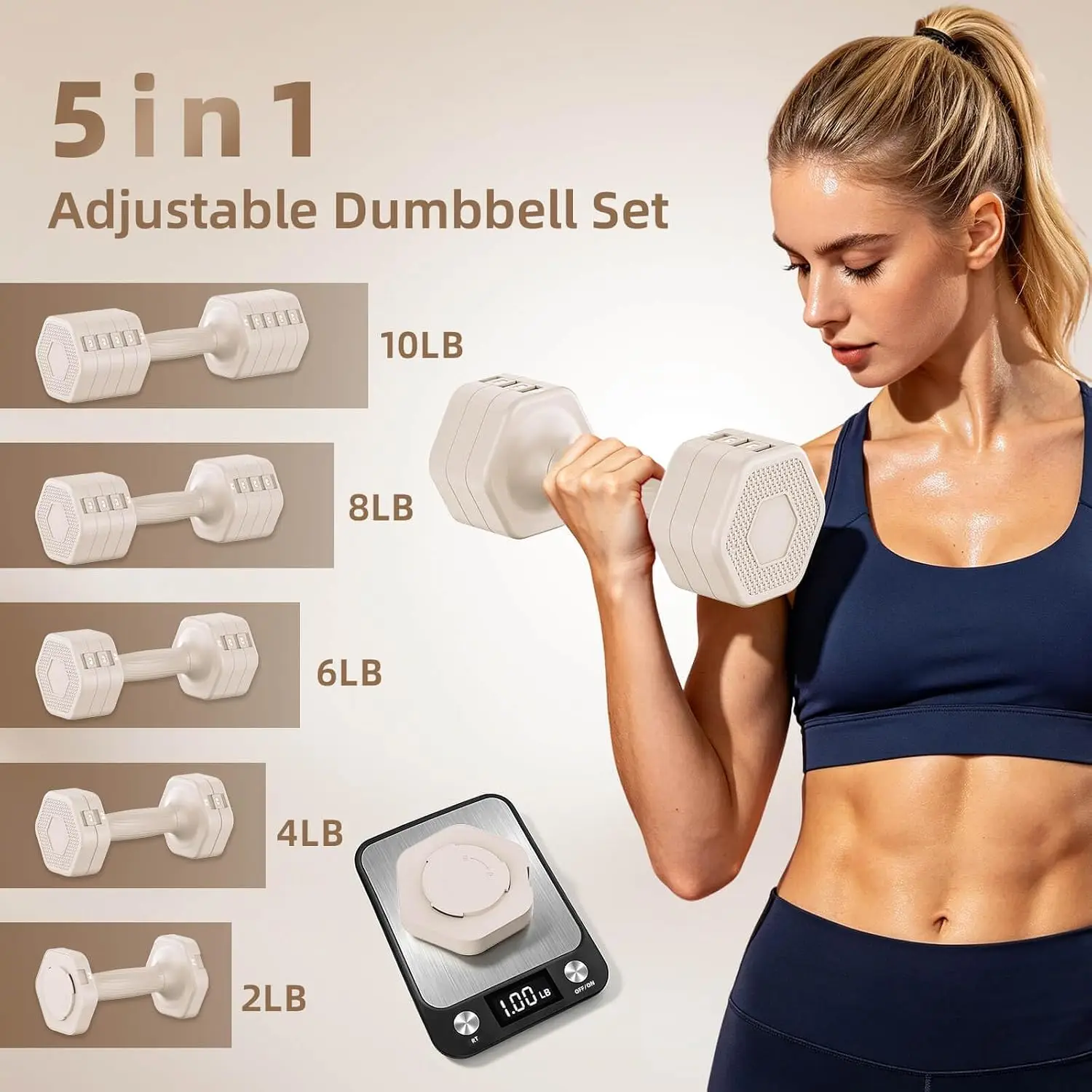 Quick Lock Adjustable Dumbbells Set, 16LB 20LB Weight Dumbbells