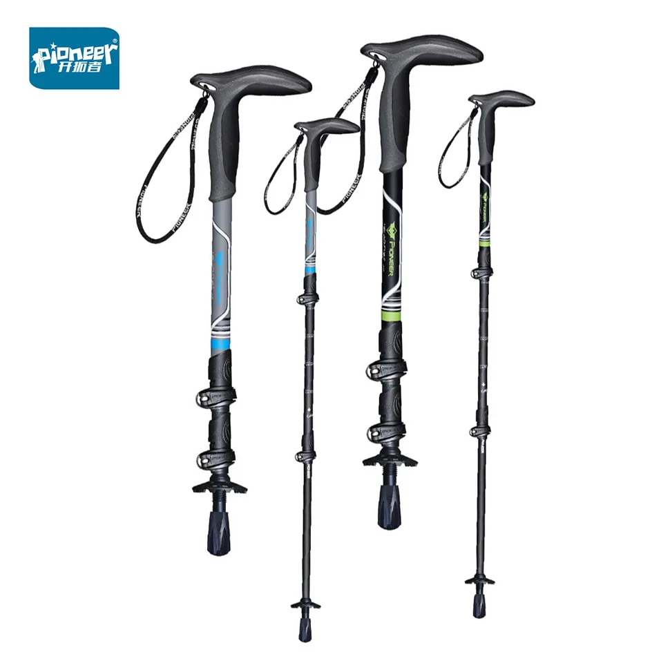 1pc Carbon Fiber Walking Stick Short 46-100CM 3-section Expansion T-handle Mountain-climbing Crutch Outdoor Hiking