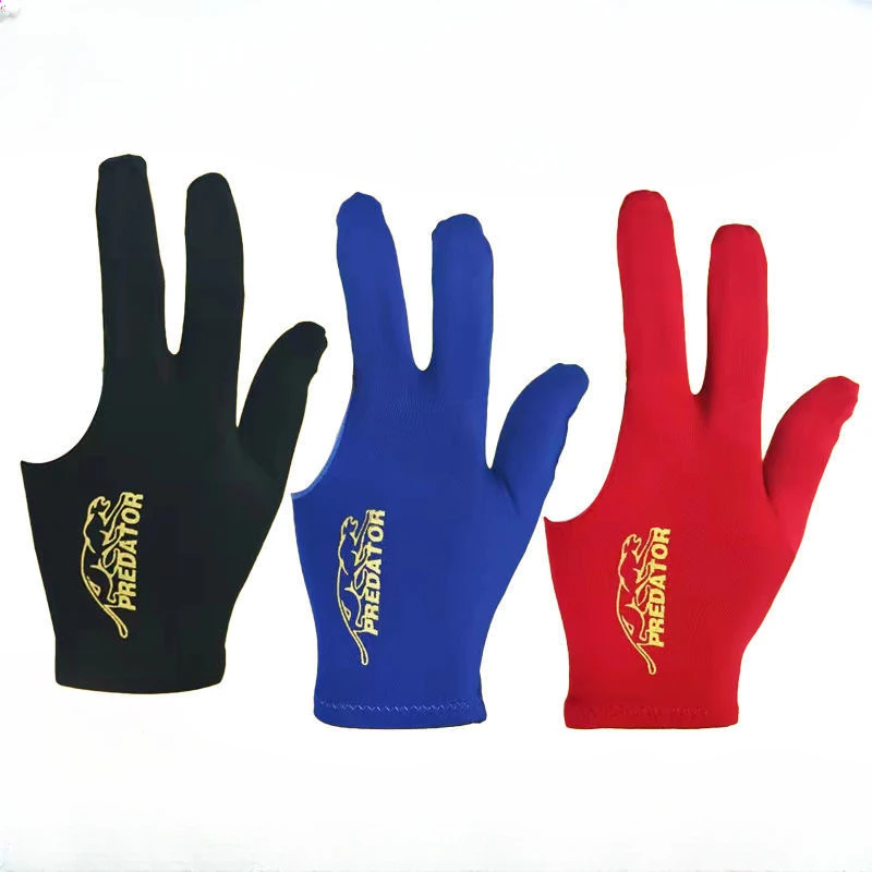 2023 Snooker Billiard Glove EmbroideryBillard Gloves Left Hand Three Finger Smooth Biliardo Guanti Accessories Fingerless Gloves