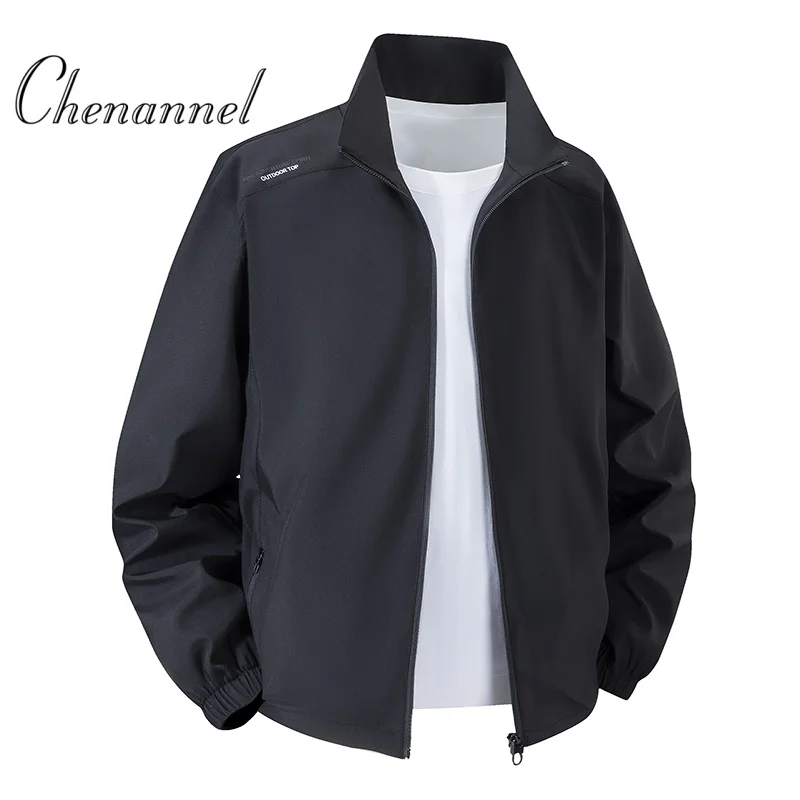 

Весенне-осенняя мужская куртка с карманами, повседневные куртки, уличная куртка-бомбер с воротником-стойкой на молнии, пальто больших размеров, новая мотобайкерская верхняя одежда