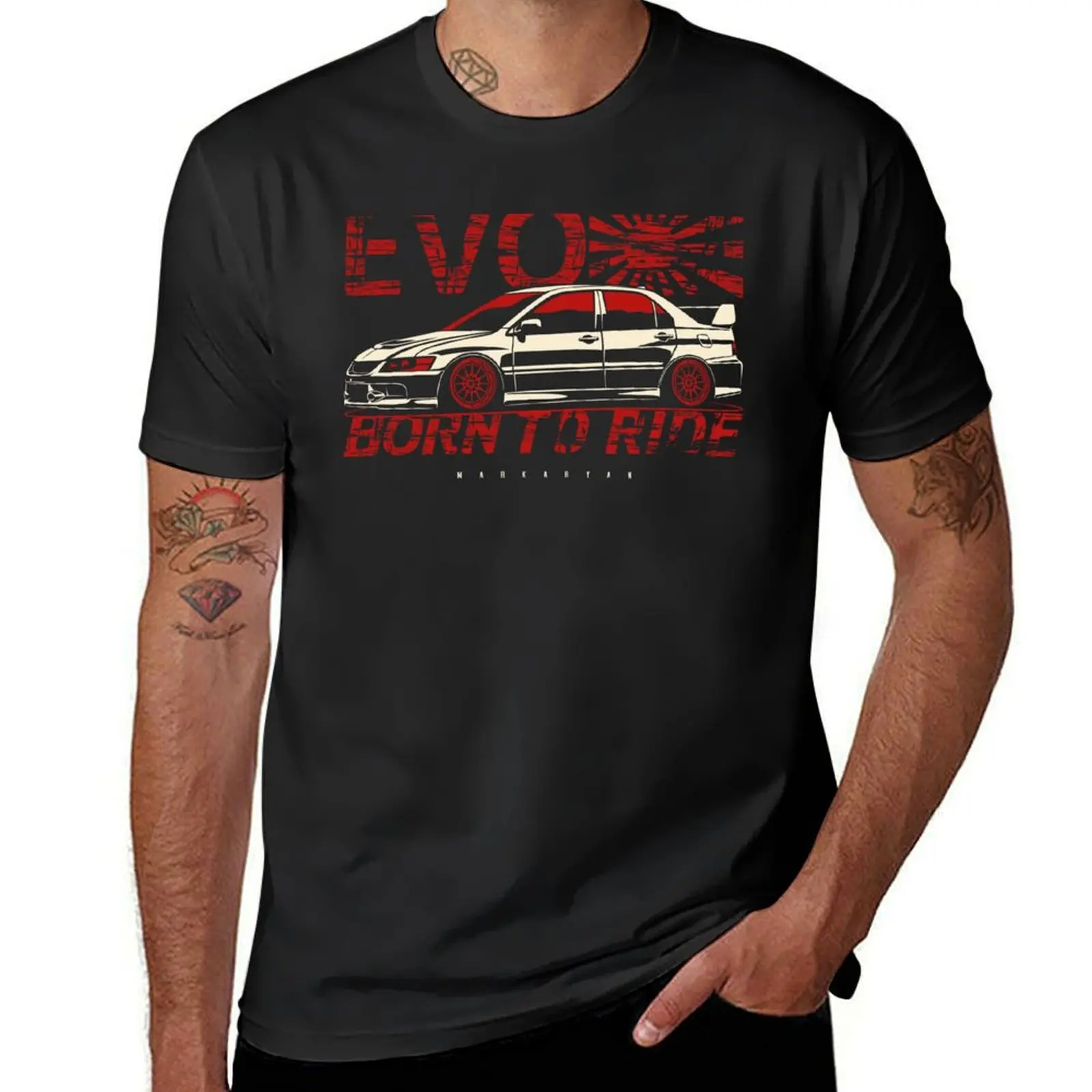 

Born to ride. Lancer Evolution IX T-Shirt quick-drying funnys sports fans mens workout shirts